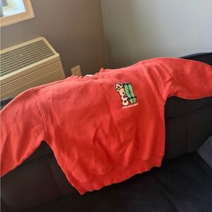 Zara Red Crewneck Sweater with Graphic
